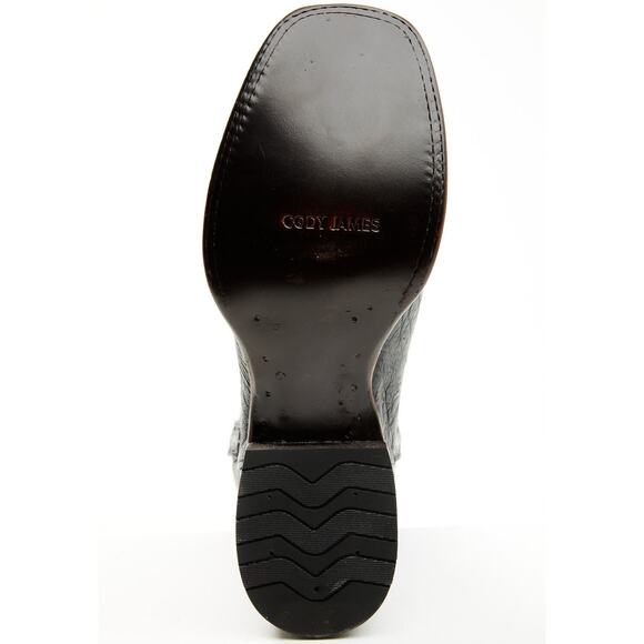 NEW Cody James Black Smooth Ostrich Boots Broad Square Toe Western Cowboy Exotic main image 7
